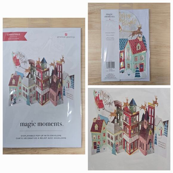 american greetings Magic Moments Santa's Sleigh Display Pop-Up Christmas Card - Picture 1 of 4